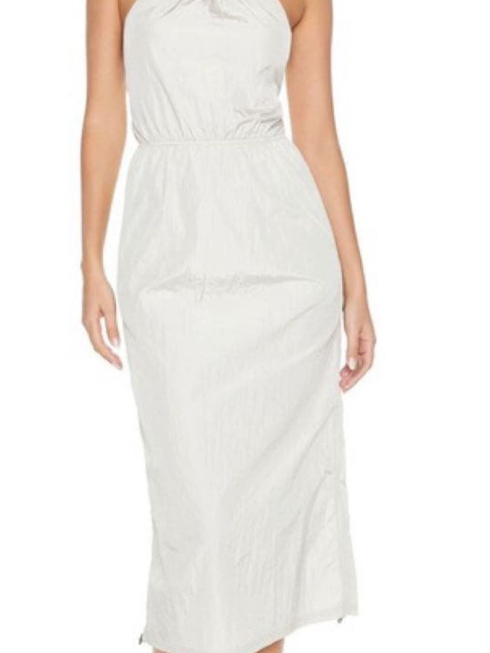 NWT Forever 21 Metallic Toggle Drawstring Halter Midi Parachute Dress-XL